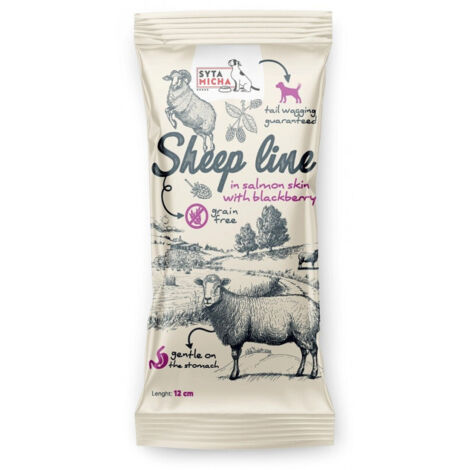 SYTA MICHA Ligne mouton Mouton en peau de saumon à la mûre - à mâcher pour chien - 12 cm