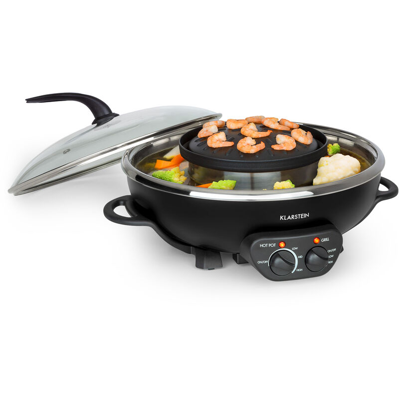 Szechuan 2-en-1Hot Pot et plaque à grillades 5l 1350 / 600 W noir