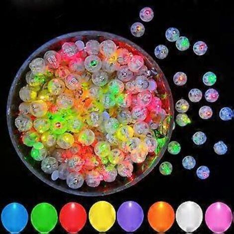 SZTXJ Lot de 100 lumières LED multicolores pour ballons, étanches et clignotantes, rondes, pour lanternes en papier, œufs de Pâques, citrouilles, décorations de fêtes d'anniversaire et de mariages.