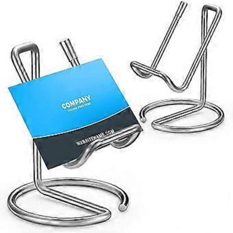 SZTXJ Lot de 2 porte-cartes de visite en métal argenté pour bureau et téléphone portable