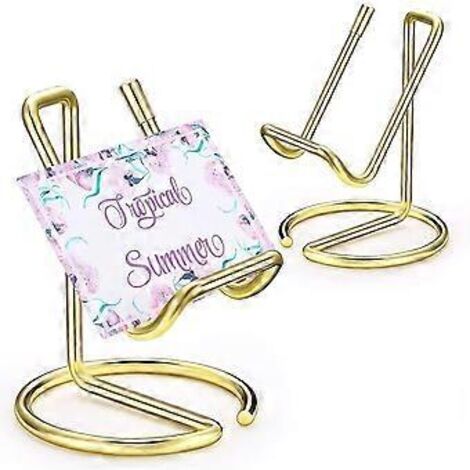 SZTXJ Lot de 2 porte-cartes de visite en métal doré pour bureau et téléphone portable