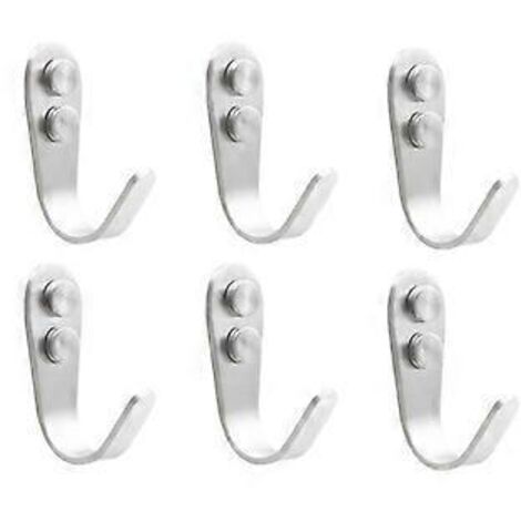 SZTXJ Lot de 6 crochets pour peignoirs en acier inoxydable, crochet mural simple pour porte-serviettes, crochets muraux universels, pour cuisine et salle de bain (L)
