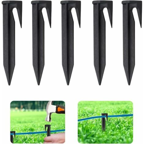 YIDOMDE T-Audace Piquets de fixation pour câble périphérique, 100 sardines de fixation pour tondeuses à gazon robotisées compatibles avec Gardena Husqvarna Worx Bosch
