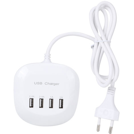 t Chargeur Mural USB Multi-Ports Chargeur Mural 100-240V Chargeur USB Chargeur USB pour Plusieurs appareils Barrette d'alimentation à Chargement Rapide avec Prise et Cordon (UE)