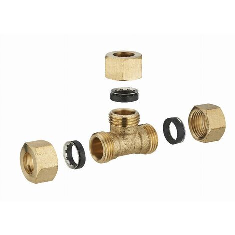 T de latón con junta igual para tubo de cobre NOYON & THIEBAULT - Ø 12 mm - 512G-12L1