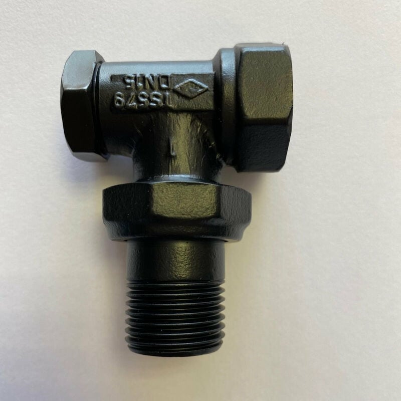 T de raccordement en laiton noir mat pour radiateur et sèche-serviettes