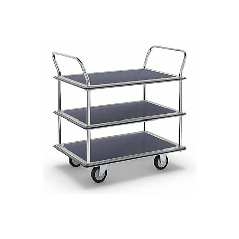 T-Equip  Carrello di servizio cromato  3 pianali con