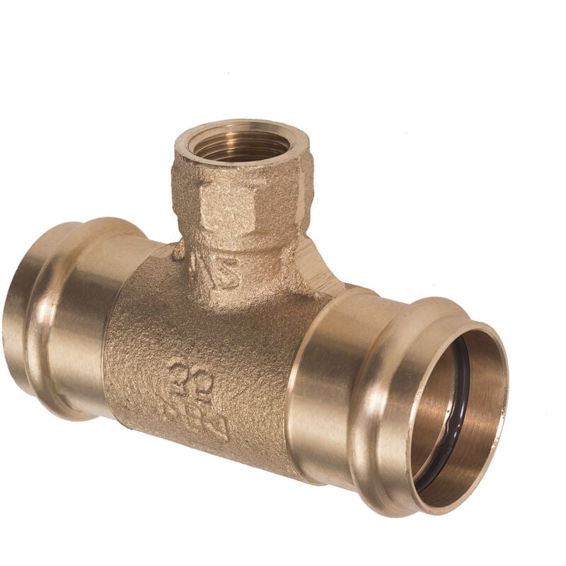 Té laiton à sertir Femelle Ø22-1/2"-22