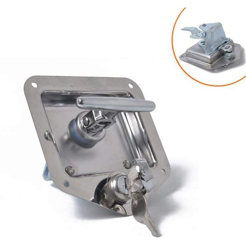 T Forme Acier Inoxydable Remorque rv Voyage Serrure Anti-vol Boîte à Outils Poignée Serrure de Porte pour Caravane Camion Camp Motorhome Patrol Car