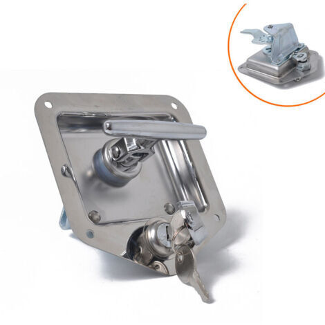 T Forme Acier Inoxydable Remorque RV Voyage Serrure Antivol Boîte À Outils Poignée Serrure de Porte pour Caravane Camion Camp Motorhome Patrol Car