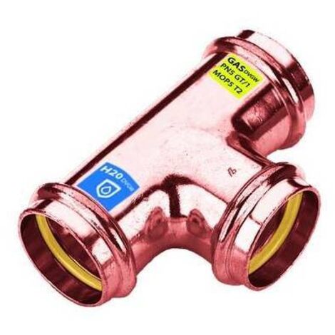 T IN RAME A PRESSARE FFF ACQUA/GAS Diam. 22 FRABO