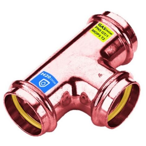 T IN RAME A PRESSARE FFF ACQUA/GAS Diam. 28