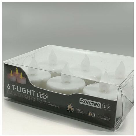 T-LIGHT Bianche luci led da addobbi per decorazioni di natale o lanterne 6 pz