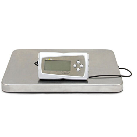 T-Mech - Bilancia Postale Elettrica 200kg in Acciaio 41cm x 36cm per Pesare Propotti Postali, Pacchi e Scatole