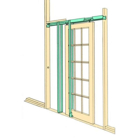 T-Mech – Kit d'encadrement pour porte coulissante escamotable – Épaisseur 2,5 à 4,5 cm – Hauteur 203 cm – Largeur 78 cm – Charge 90 kg