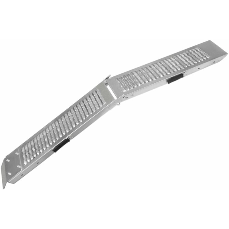 Rampe de Chargement Pliable Moto Fourgon vtt en Acier Capacité 200Kg Quad Voiture Tondeuse Scooter Antidérapant Sangle à Cliquet Gratuite