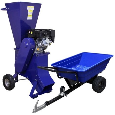 T-Mech Remolque con Neumáticos Todoterreno para Jardinería y Decoración de Exterior con Capacidad para 295 Kgs - Azul