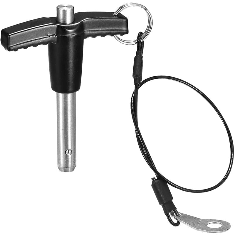 T Poignée Verrouillage Goupilles, 5/16' Épingle Dia. 25/32 ' Utilisation Longueur Inox Acier Bouton Rapide Déblocage Broche avec Lanière Câble