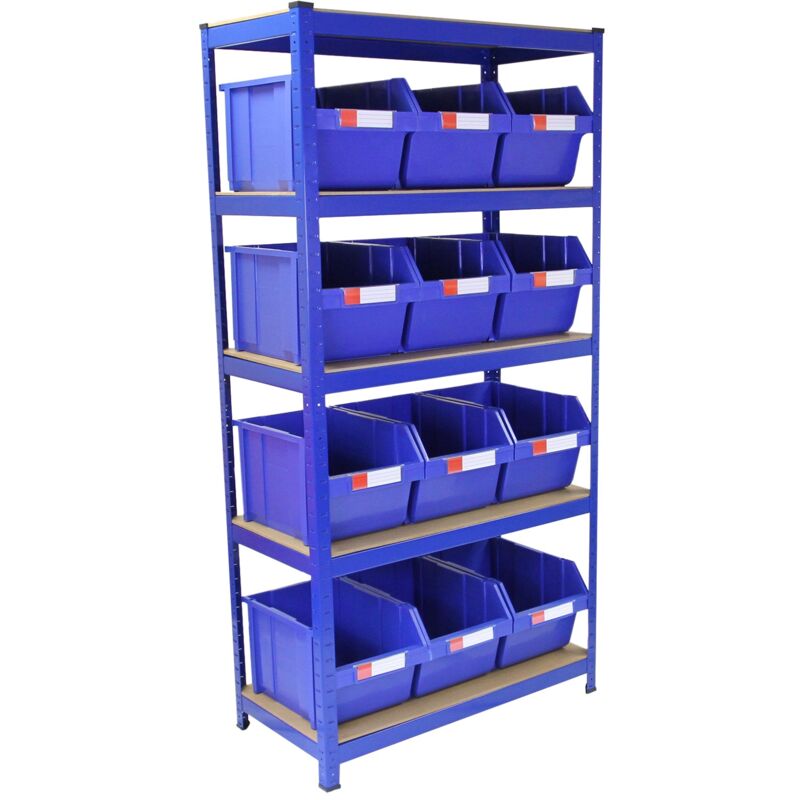 Monster Racking - t-rax Blue 90cm with 12 x Storage Quick Pick Bins