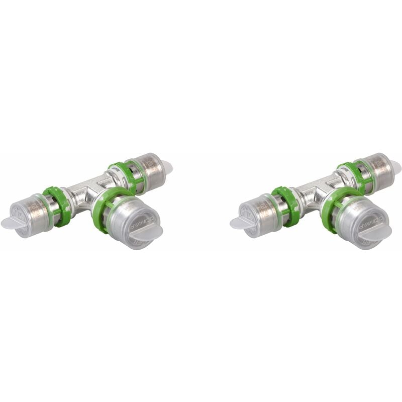 Té réduit métallique à sertir pour tubes multicouche - 20x2-20x2-16x2 - Raccords MultiSkin - Vendus par 2 - 7130RW202016 - Comap