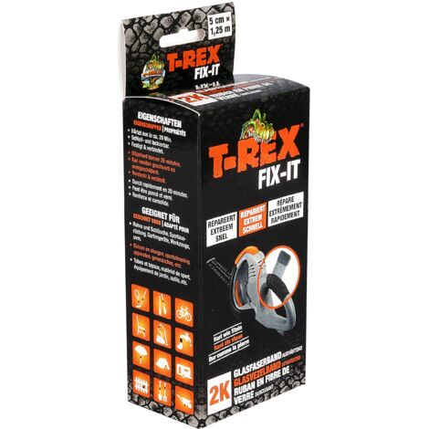 T-Rex 221786 Set Nastro In Fibra Di Vetro Per Riparazioni, 50 Mm X 1.25 M
