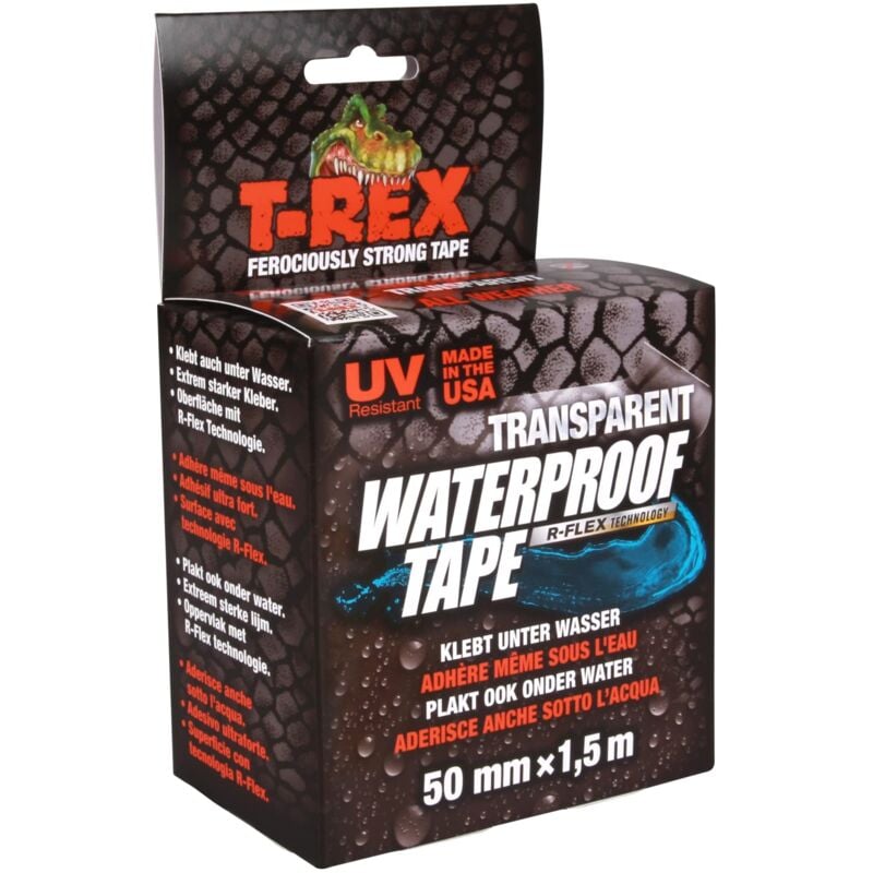 T-Rex Waterproof Tape Transparent - Nastro armato impermeabile - Nastro sigillante ideale per piscine ed esterni - Resistente ai raggi UV e al calore