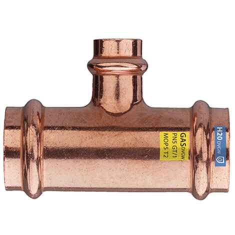 T RIDOTTO FFF IN RAME A PRESSARE ACQUA/GAS- Diam. 22 x 18 x 22- FRABO- pezzi 1