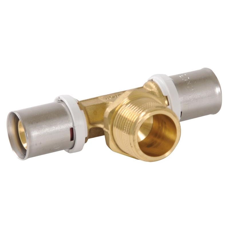 Nicoll - Té à sertir fluxo fileté Mâle Ø16-1/2''