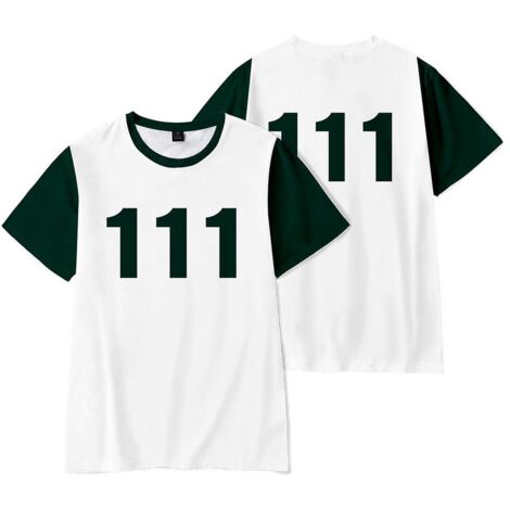 T-shirt à manches courtes pour femme, costume de cosplay Squid Game, taille S