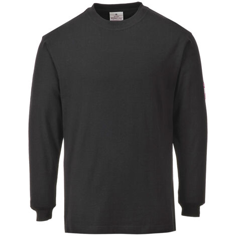 T-shirt a maniche lunghe ignifuga antistatica Portwest Nero S