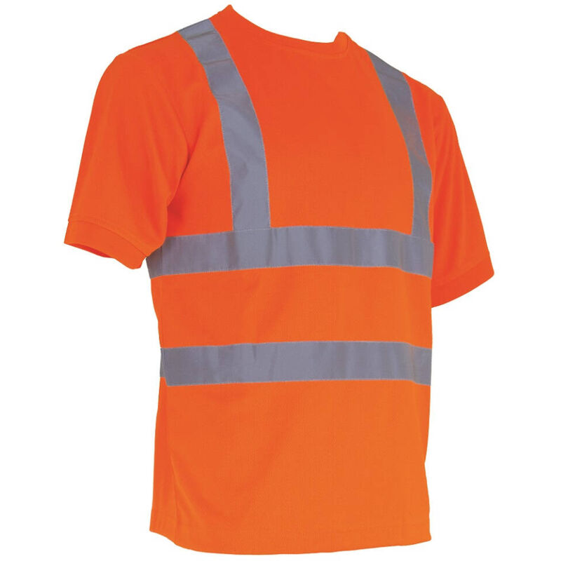 Image of T-shirt alta visibilità a maniche corte LMA LUMINEUX Arancione fluorescente XXXL