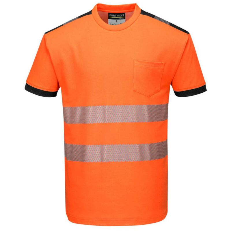 Image of PW3 T-Shirt manica corta Hi-Vis - Arancione + Nero