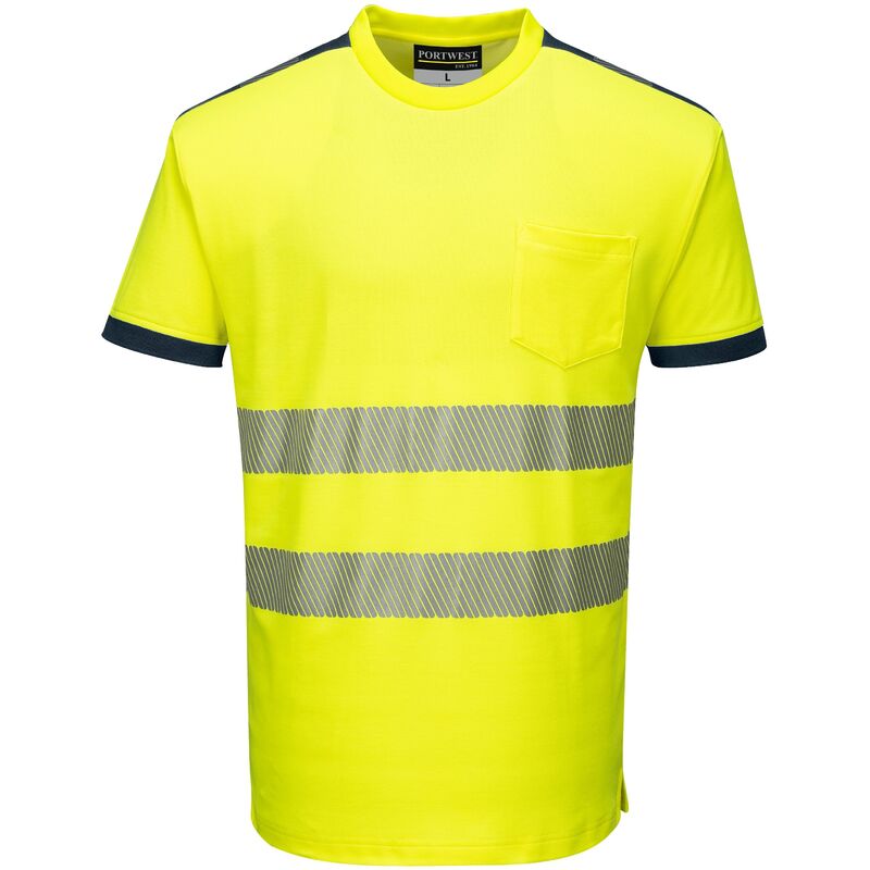 Image of T-Shirt Alta Visibilita' Vision Gialla, misura: m (50/52) Giallo/Navy