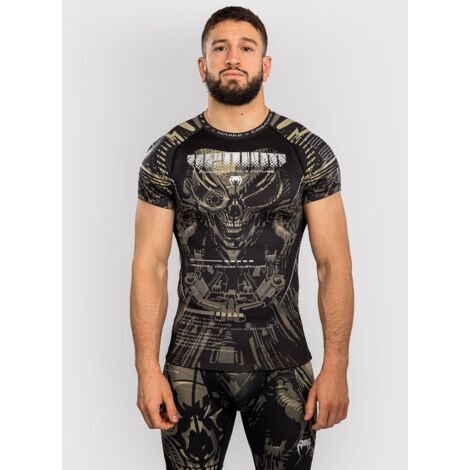 T-shirt anti-UV à manches courtes Venum Invader pour homme, noir/sable, taille M