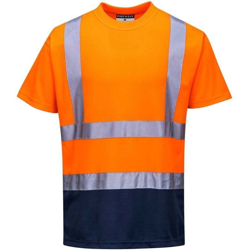 Tee-shirt haute Visibilité Portwest bicolore Orange / Marine s Tee-shirt haute Visibilité Portwest bicolore Orange / Marine s