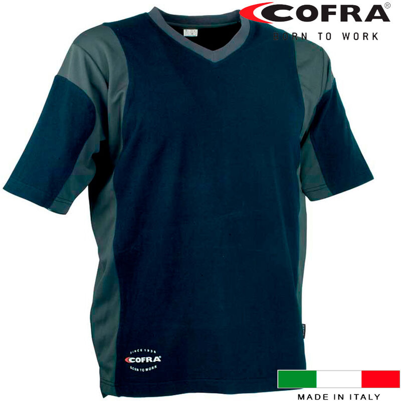 e3/80503 t-shirt java bleu marine / gris foncé cofra taille xl