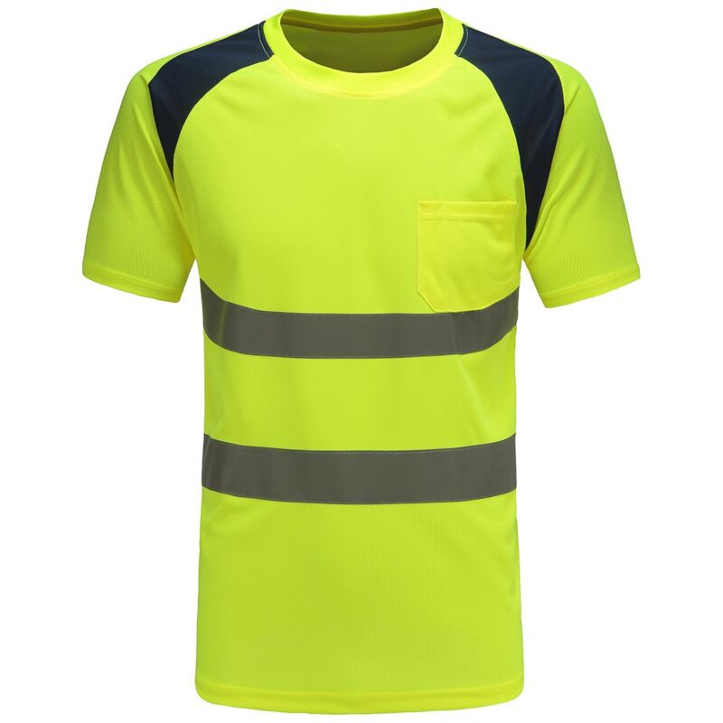 T-shirt de sécurité avec polo haute visibilité d'avertissement (jaune, L)