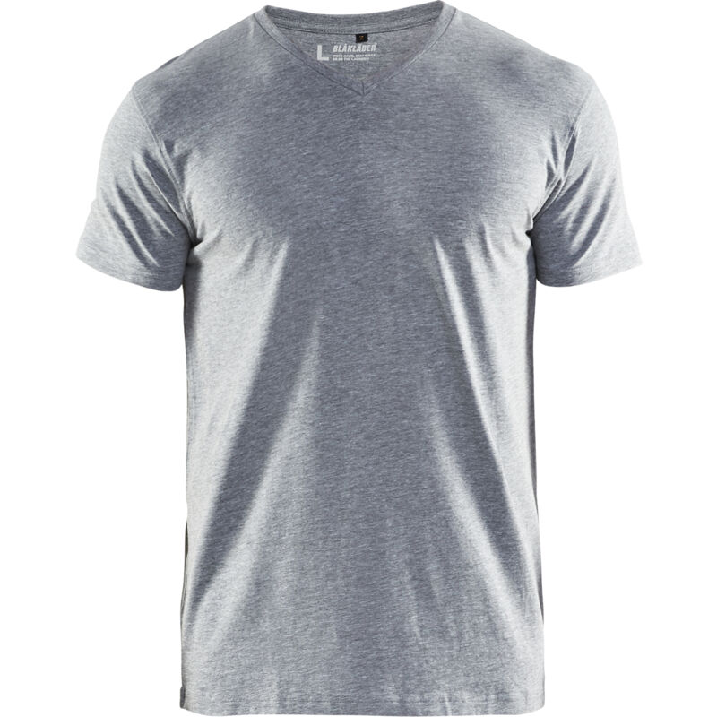 Camiseta de trabajo de cuello en V 3360 - Gris jaspeado XL