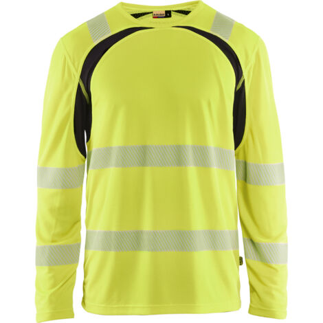 T-shirt de travail manches longues haute visibilité 3599 - Jaune/Noir M