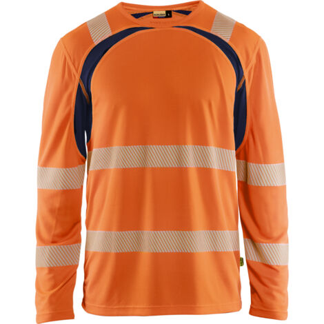 T-shirt de travail manches longues haute visibilité 3599 - Orange/Marine XXXL