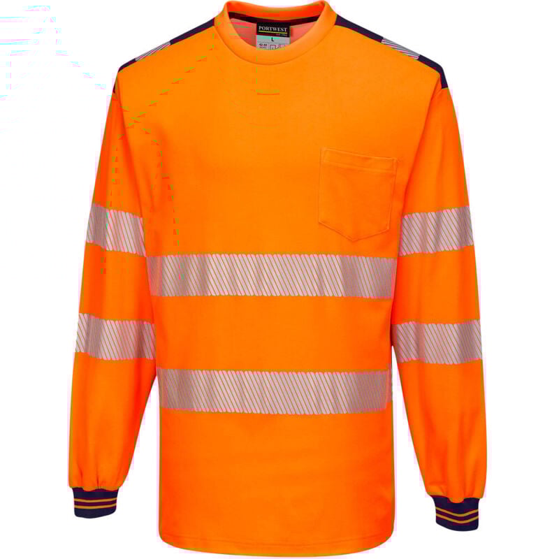 PW3 T-Shirt Haute Visibilité ml couleur : Orange/Marine taille xl – Portwest