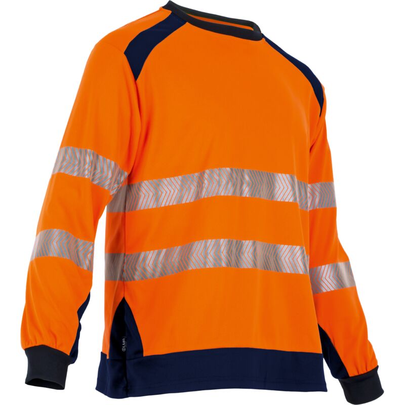 Arbeits-T-Shirt ML MAILLE HV REFLET - Marine/Neonorange M