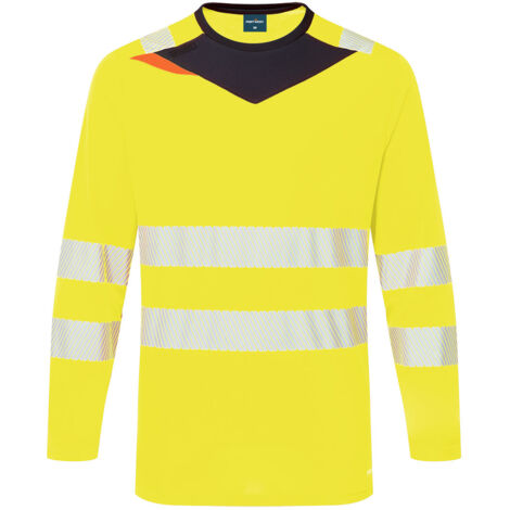 t-shirt dx4 haute visibilité ml - taille m - jaune/noir - portwest