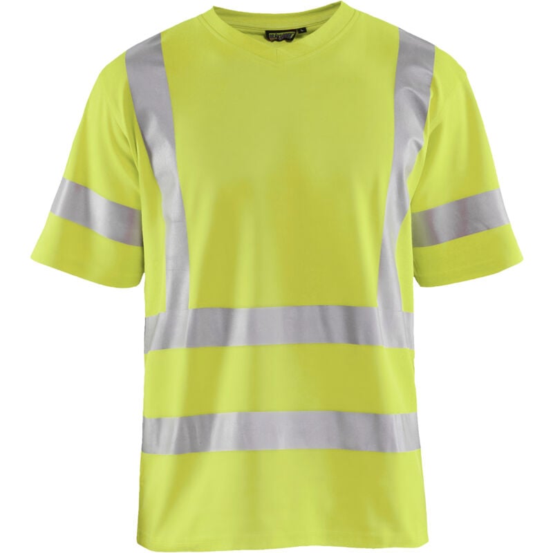 T-shirt de travail haute visibilité col v anti-UV 3380 - Jaune fluo l