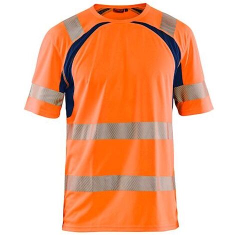 T-shirt haute visibilité anti-UV Blaklader Orange / Marine L