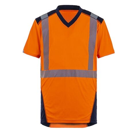 T-shirt haute visibilité BALI orange/marine - L - T2S