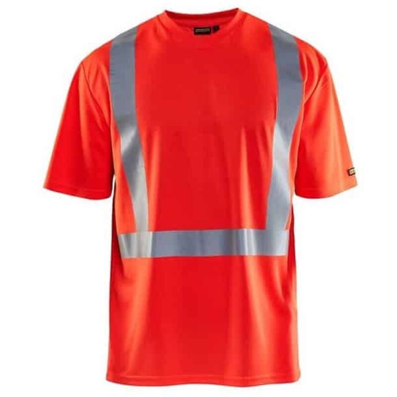 T-shirt de travail haute visibilité col v anti-UV anti-odeur 3382 - Rouge fluo xl