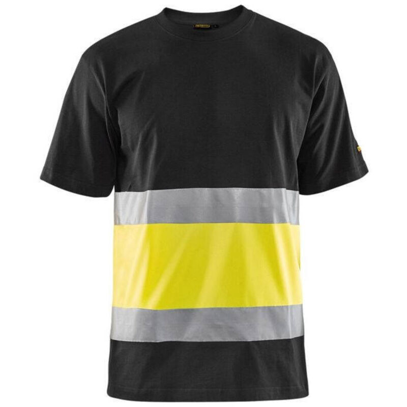 T-shirt de travail haute visibilité 3387 - Noir/Jaune fluo XL