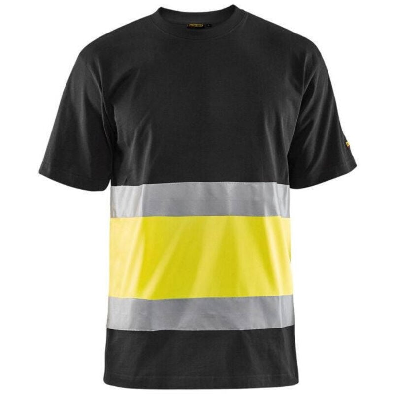 T-shirt de travail haute visibilité 3387 - Noir/Jaune fluo 4XL