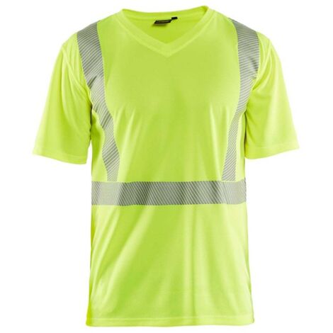 T-shirt haute visibilité Blaklader col v 100% polyester anti-odeur Jaune 6XL